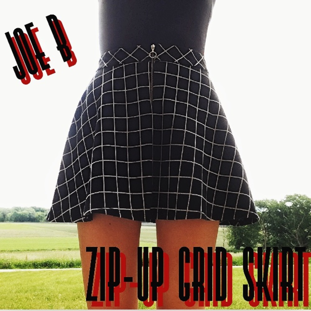 Cute grid skater skirt